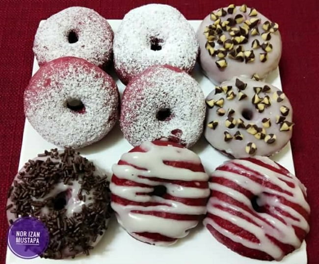 Resepi Donut Red Velvet • Resepi Bonda