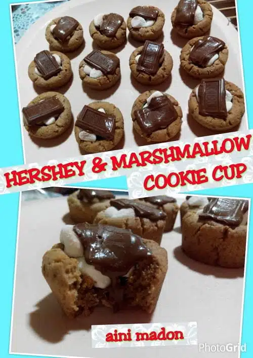 Resepi Hershey & Marshmallow Cookie Cup Resepi Hershey & Marshmallow Cookie Cup