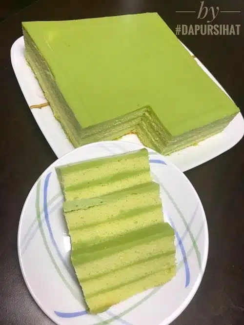 Kek Lapis Pandan Sedap Macam Beli Dekat Bakeri
