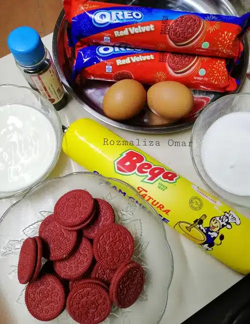 Resepi Red Velvet Oreo Cheese Cake