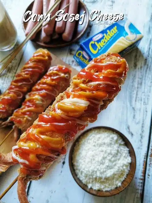 Resepi Corn Sosej Cheese