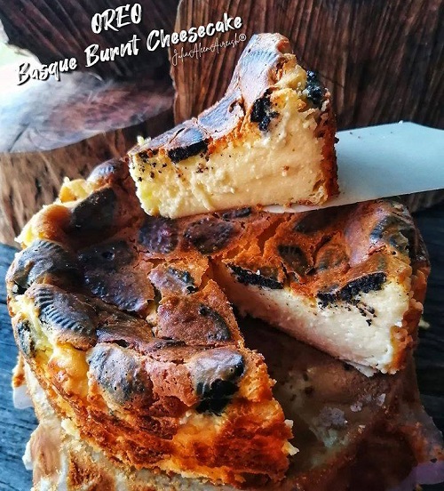resepi-oreo-basque-burnt-cheesecake