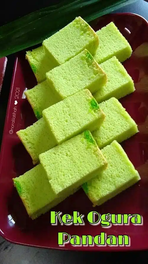 Kek Ogura Pandan Gebus Bak Kapas