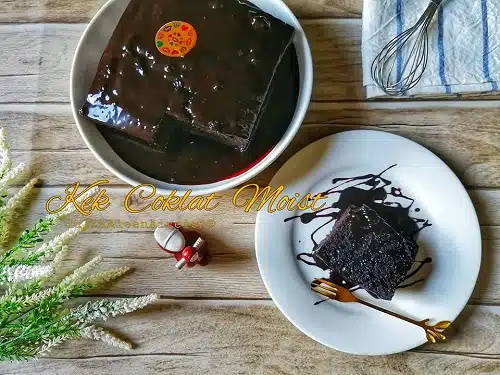 Kek Coklat Moist Kukus Dengan Coklat Ganache