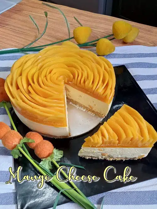 Mango Cheese Cake Tak Perlu Bakar atau Kukus