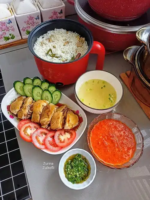 Set Hidangan Lengkap Nasi Ayam Hainan Paling Mudah