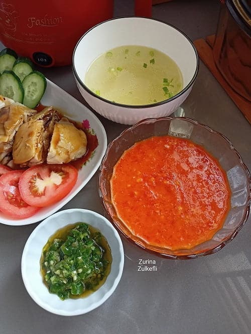 Set Hidangan Lengkap Nasi Ayam Hainan Paling Mudah