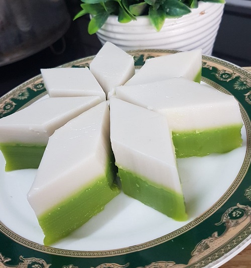 Resepi Talam Pandan Hijau Putih Lemak Berkrim