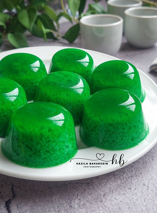 Resipi Agar-Agar Lumut Pandan Dalam Acuan Lompang